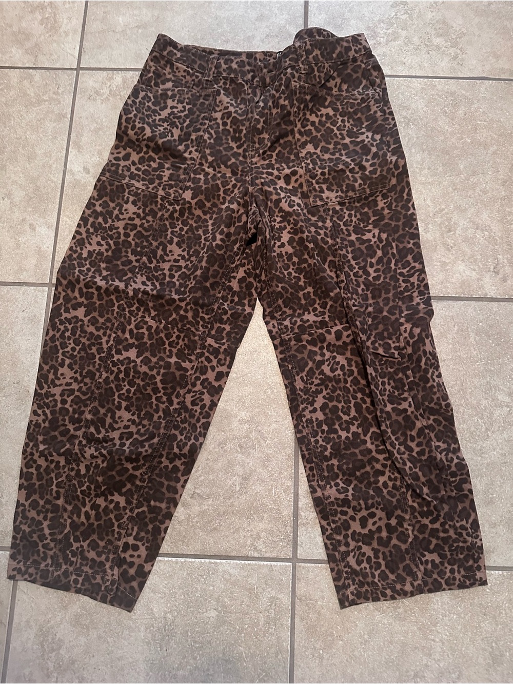 Target’s Future Collective Barrel Style Leopard Wide Leg Pants - Brown/Black